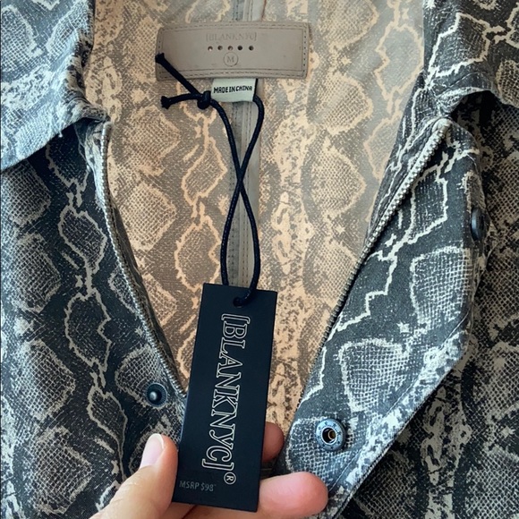 Blank NYC Snakeskin Cropped Fabric Jacket - Picture 3 of 9